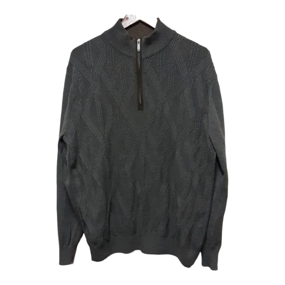 Alex Cannon Mens  Mock neckline 1/4 Zip Sweater L